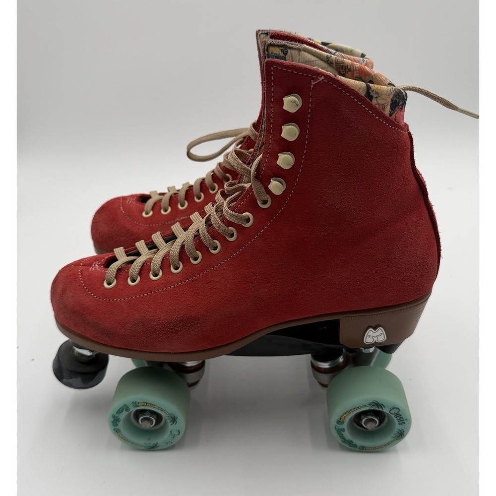 Moxi Lolly Roller Skates Red Suede Size 7 EU 40 Moxi Outdoor Wheels USA